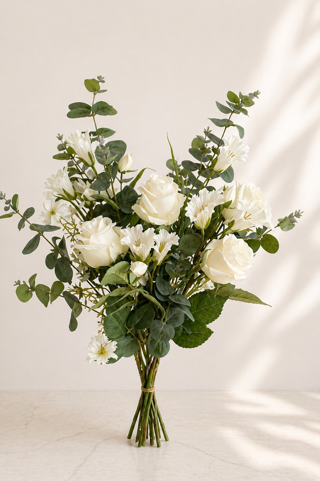 Zijden bloemen boeket Timeless Love in interieur