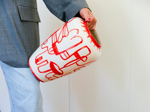 Val Pottery & Julie Loeckx — Vaas Limited Rubi rood