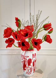 Unieke vaas Julie Loeckx met boeket – Poppy red