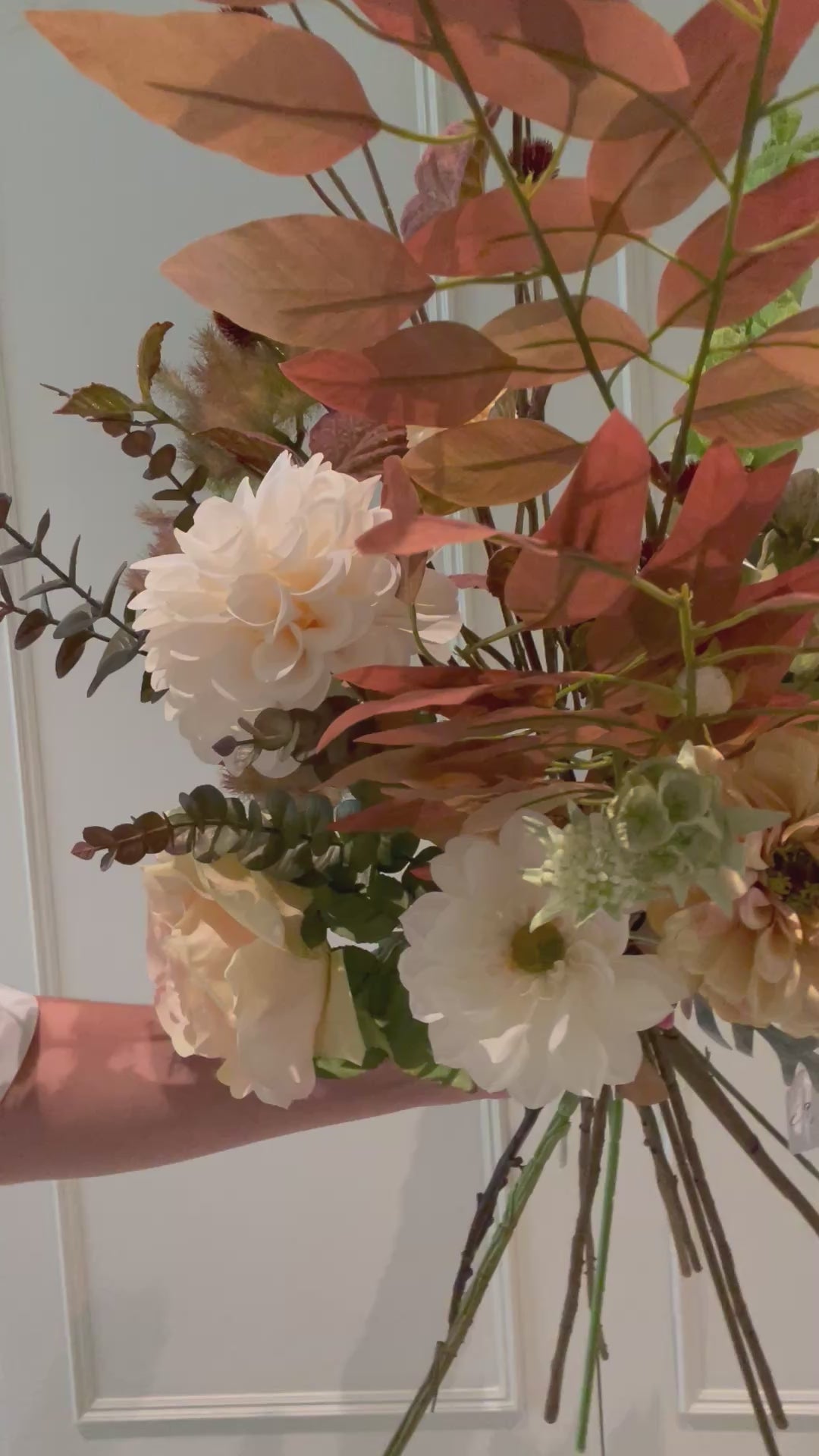 Zijden boeket Drama Green / Cream