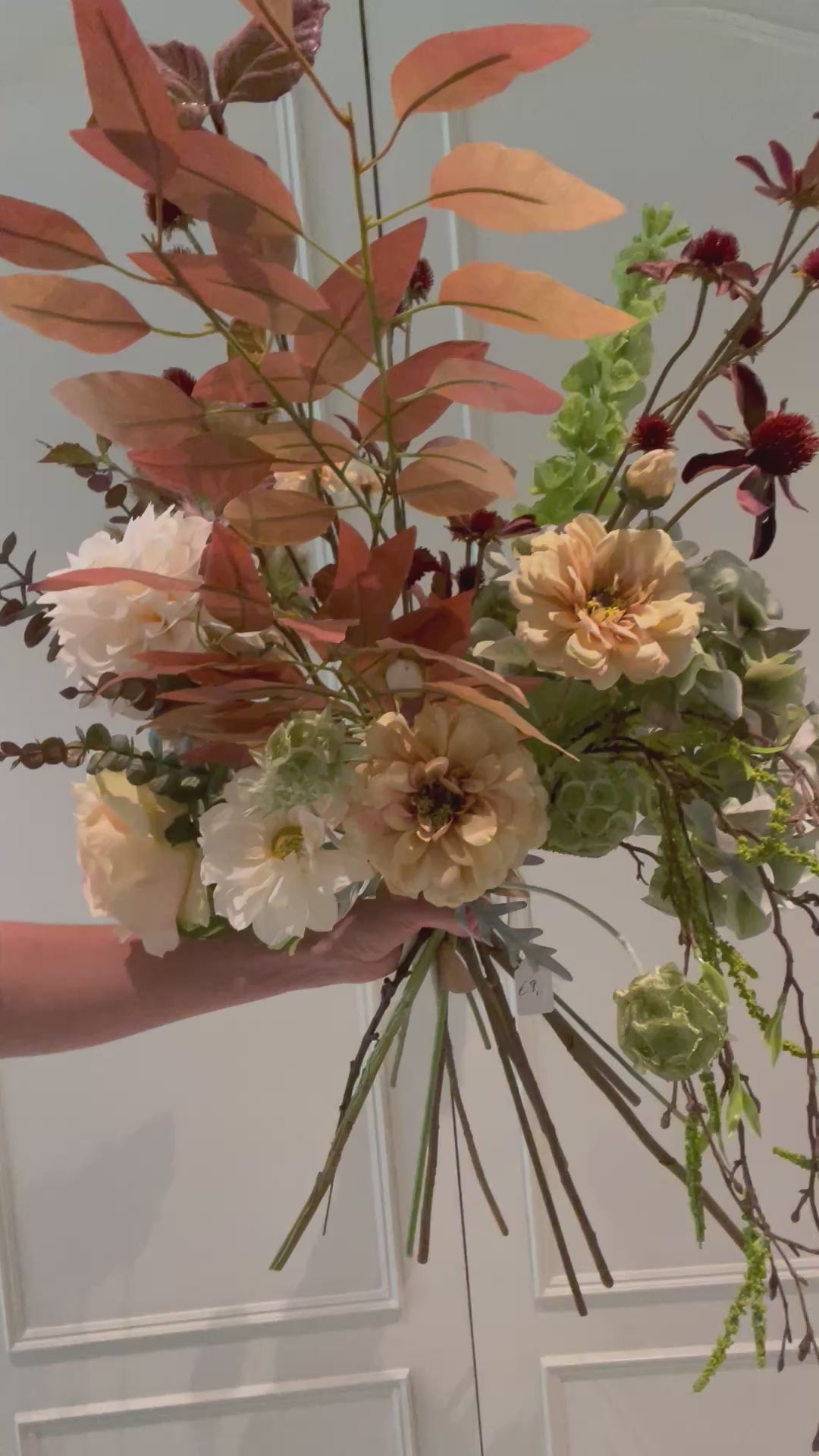 Zijden boeket Drama Green / Cream